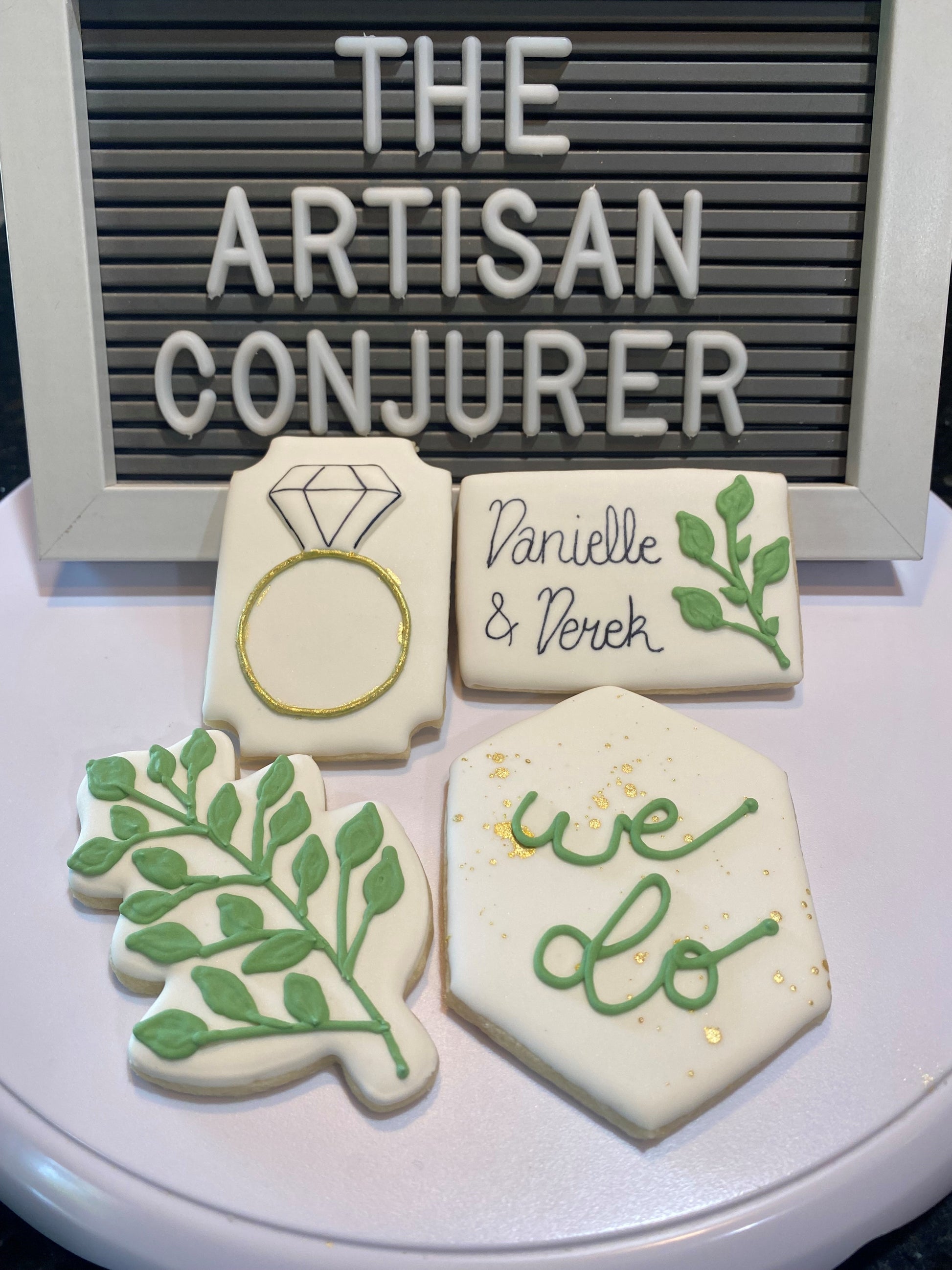 succulent wedding cookies Bridal Shower Cookies – The Artisan Conjurer